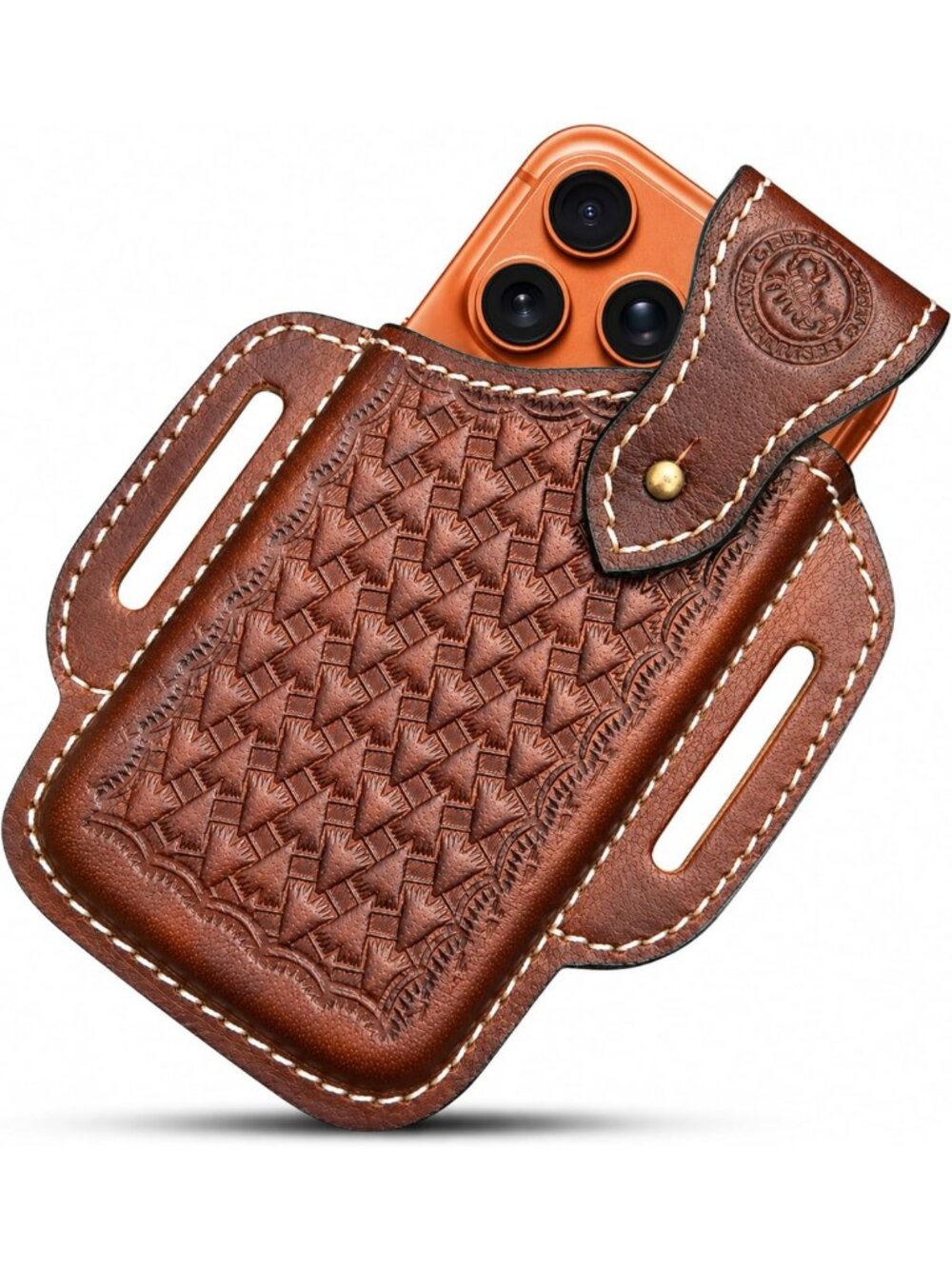 Universal Leather Phone Holster - Belt Clip Case for iPhone & Galaxy - Men's